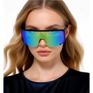 Shield Sunglasses Mirrored Lens Visor Sunglasses Sport Cycling Sunglasses Lentes